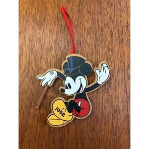 Vintage Mickey Mouse Magician Wooden Ornament‎ Walt Disney Company 1992